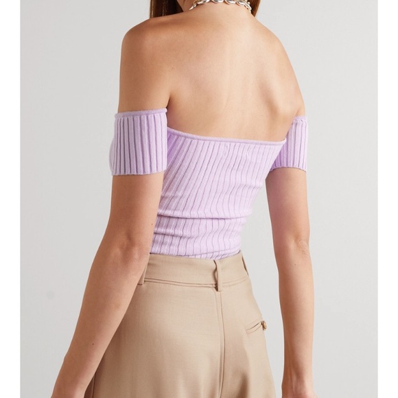 NWT $210 Anna Quan Melodie ribbed knit top, lilac cotton, size S/AUS 8 - Picture 8 of 8